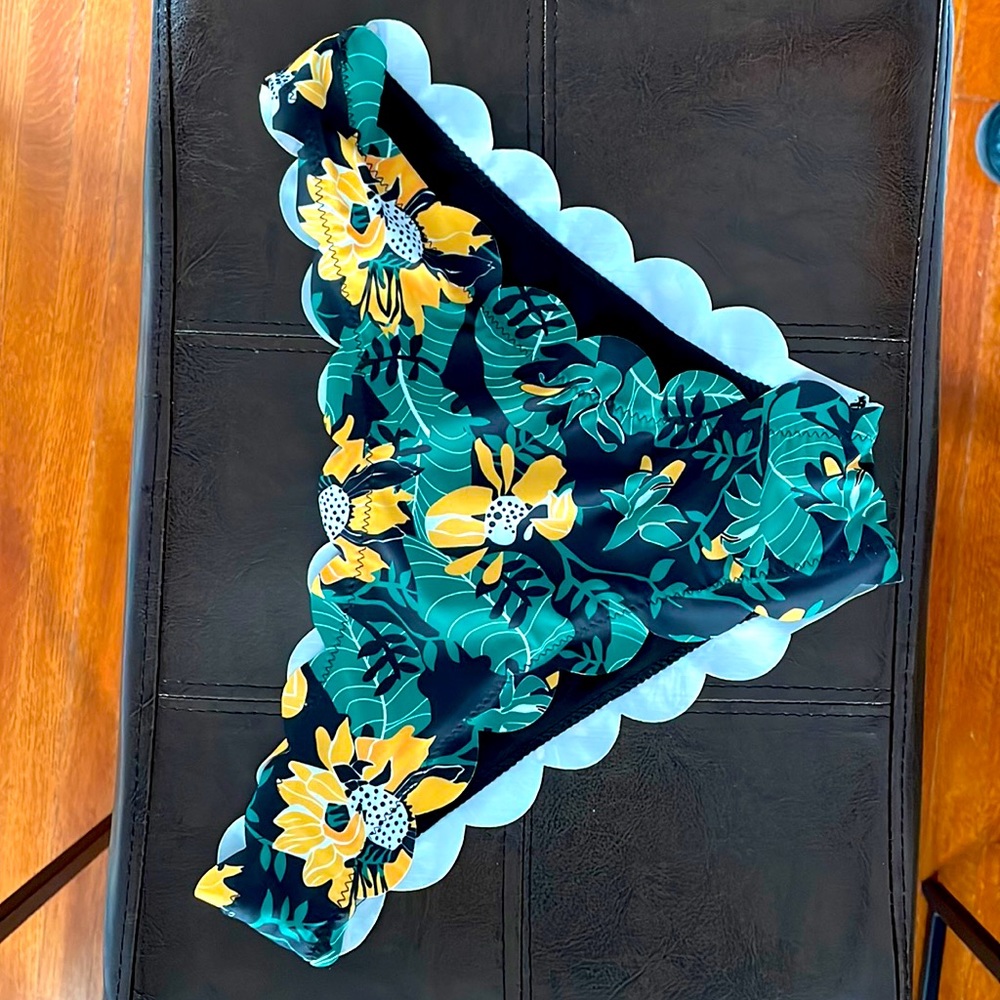 Black green and yellow floral bikini- no tags but never worn.